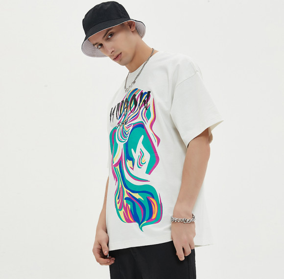 Customized Dark Mens T shirts Screen Printing 100% Cotton Print Tshirts