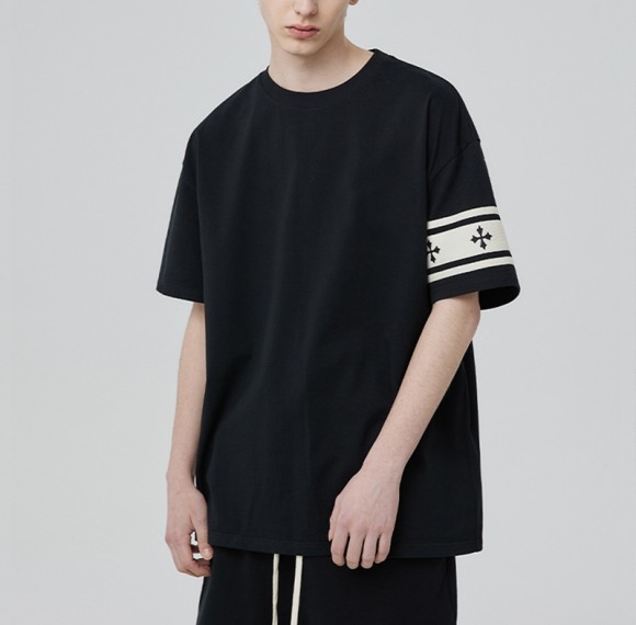 Herstellung von Patchwork-T-Shirts, individuelles T-Shirt mit Gurtnähten, Kollisionsfarbe, T-Shirt aus 100 % Baumwolle