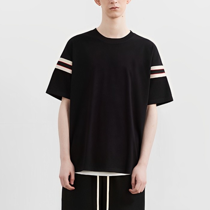 Herstellung von T-Shirts mit maßgeschneiderten Gurtnähten, Kollisionsfarbe, kurzärmeliges T-Shirt aus 100 % Baumwolle