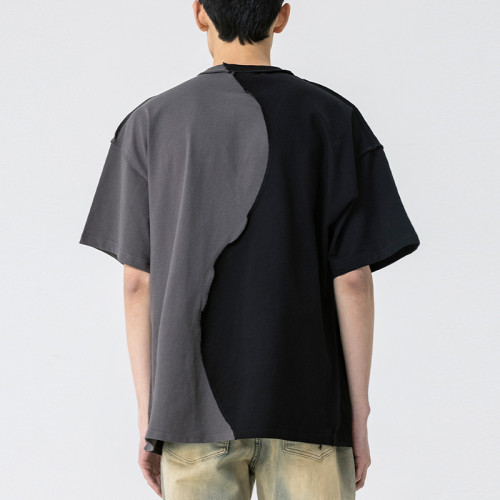 Изготовление индивидуальной футболки с застежкой-молнией, контрастной футболки цвета Blcok Collision