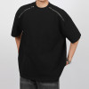 Производство футболок Мужские черные хлопковые футболки большого размера на молнии