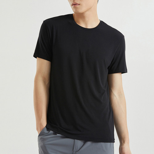 Factory Modal T-Shirt Quick Design T-Shirt Modal O-Neck Slim Fit Herren Dunkles T-Shirt