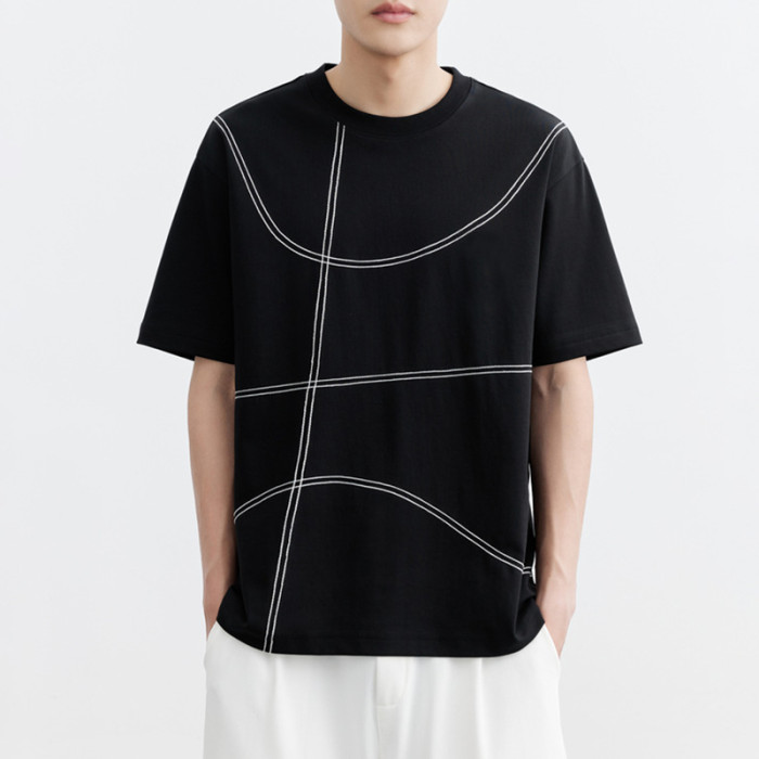 Herstellung maßgeschneiderter T-Shirts aus Eisseidenbaumwolle mit 190 g/m² für Herren