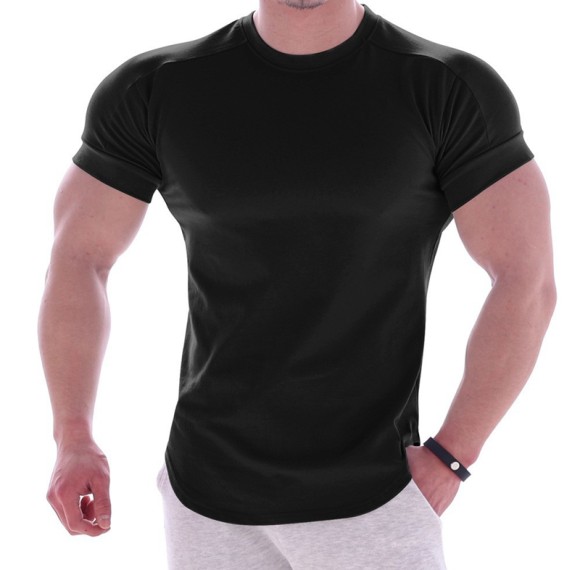 Customized Factory Men Gym Tshirt Quick Dry Tight Round Neck Summer Gym Work Out Skinny Fit Tshirt