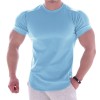 Customized Factory Men Gym Tshirt Quick Dry Tight Round Neck Summer Gym Work Out Skinny Fit Tshirt