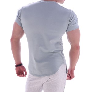Индивидуальная заводская мужская футболка для спортзала, быстросохнущая плотная футболка с круглым вырезом, летняя футболка для тренировок в тренажерном зале, обтягивающая футболка