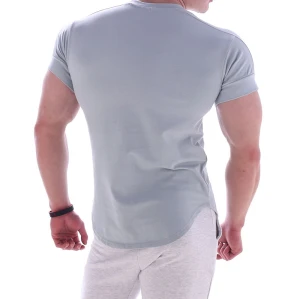 Maßgeschneidertes Fabrik-Männer-Fitness-T-Shirt, schnell trocknendes, enges Rundhals-Sommer-Fitness-Trainings-T-Shirt mit schmaler Passform