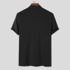 Wholesale Plain Cotton Tshirt Solid Color 180GSM Summer High Collar Men Skinny Fit Tshirt