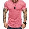 Customized Slim Fit T-shirt Solid Color Round Neck Men's Hem Zipper T-shirt