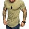 Customized Slim Fit T-shirt Solid Color Round Neck Men's Hem Zipper T-shirt