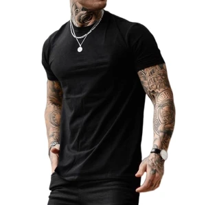 Individuelles Logo-T-Shirt, Sommer-Männer, neuer Trend zu schlanken Oberteilen, modisches Rundhals-T-Shirt mit Tide-Print