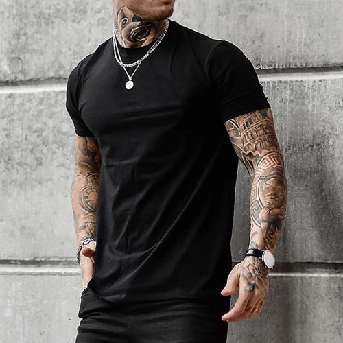 Custom Logo T-shirts Summer Men's New Trend Of Slim Tops Fashion Round Neck Tide Printed T-shirt