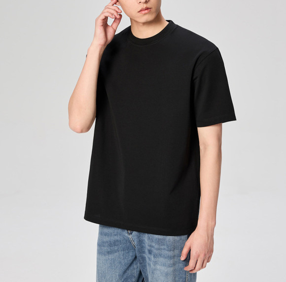 Hergestellt aus schlichtem Baumwoll-T-Shirt, einfarbig, 190 g/m², tailliertes Sommer-T-Shirt für Herren