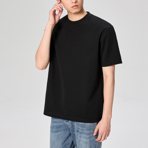 Hergestellt aus schlichtem Baumwoll-T-Shirt, einfarbig, 190 g/m², tailliertes Sommer-T-Shirt für Herren