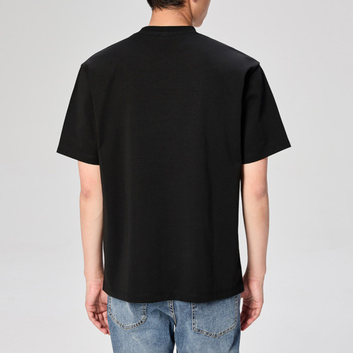 Hergestellt aus schlichtem Baumwoll-T-Shirt, einfarbig, 190 g/m², tailliertes Sommer-T-Shirt für Herren
