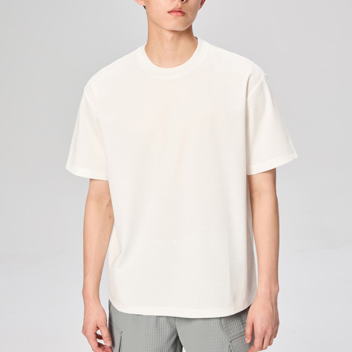 Производство простой хлопчатобумажной футболки сплошного цвета 190GSM Летняя мужская футболка