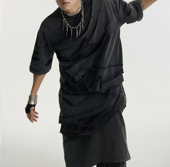 Manufacturing Custom Longline Tshirts Acid Wash 100% Cotton Vintage Tshirt For Men