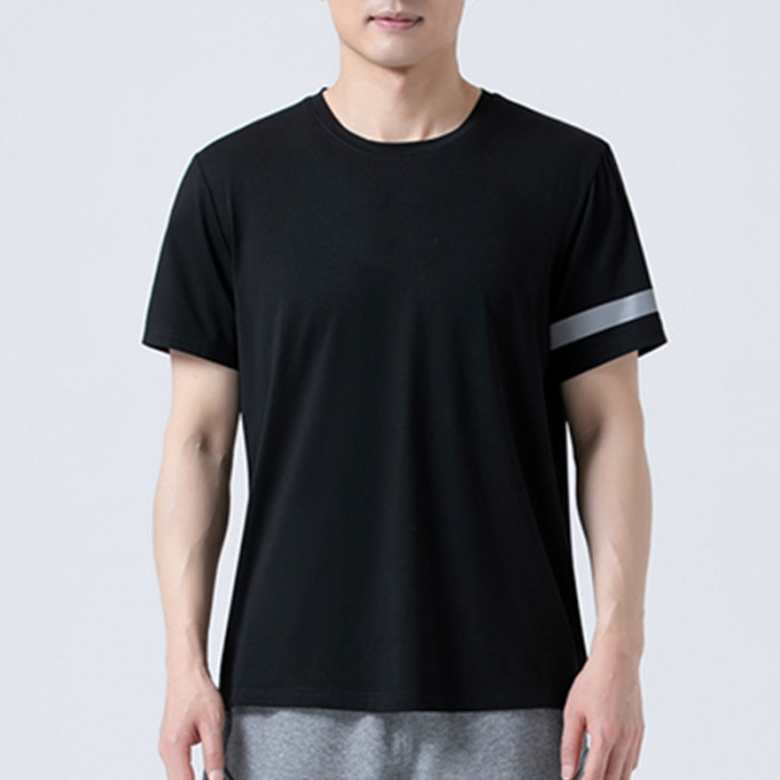 Maßgeschneidertes Fabrik-Männer-Fitness-T-Shirt, schnell trocknendes Rundhals-Sommer-Trainings-T-Shirt mit tailliertem Schnitt