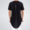 Custom Longline Tshirts Zipper 100% Cotton  Tshirt For Men