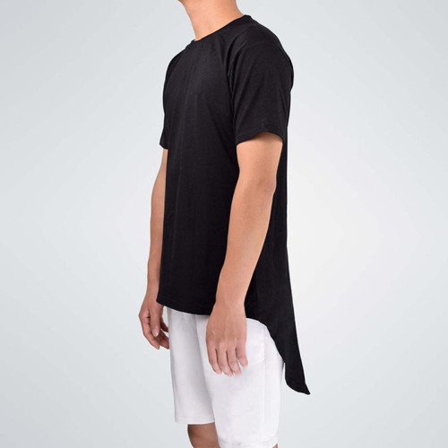 Изготовленные на заказ длинные футболки на молнии, футболка из 100% хлопка для мужчин