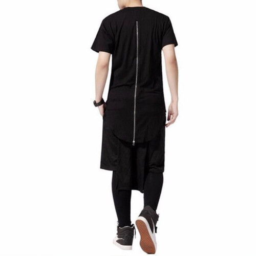 Custom Longline Tshirts Zipper 100% Cotton  Tshirt For Men