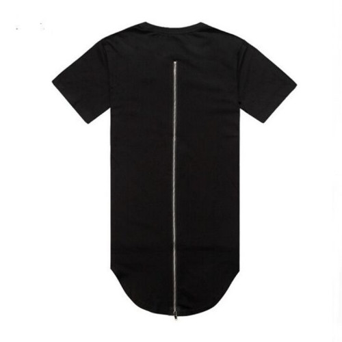 Benutzerdefinierte Longline-T-Shirts mit Reißverschluss aus 100 % Baumwolle für Herren