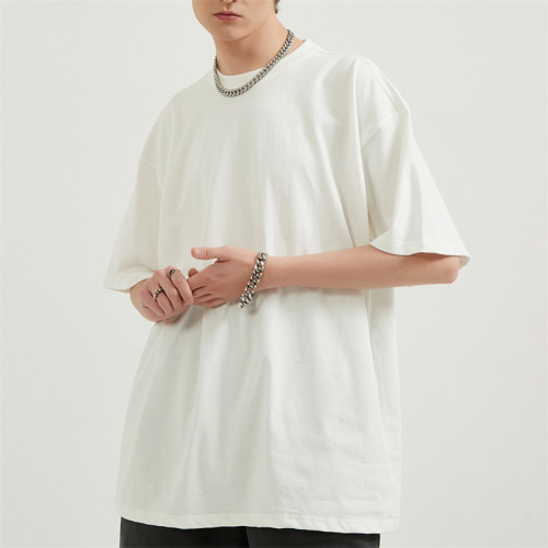Частная марка унисекс футболка сплошной цвет 230GSM обычная хлопковая мужская футболка большого размера