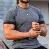 Custom Sports Fitness T-shirt Men's Solid Color T-shirt Youth Trend Slim Morning Running Clothes
