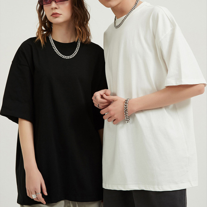 Private Label Unisex-T-Shirt, einfarbig, 230 g/m², schlichte Baumwolle, übergroßes Herren-T-Shirt