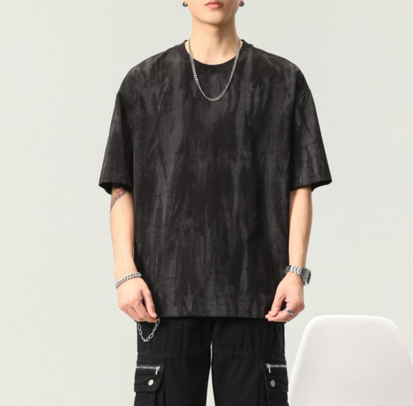 Flexible Customization T shirt Manufatcturer | Custom Logo Solid Color Pattern Men Vintage Ice Silk Cotton T-shirts