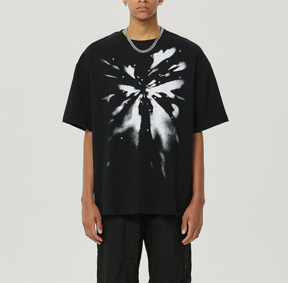 Maßgeschneiderte dunkle Herren-T-Shirts | T-Shirt aus 100 % Baumwolle mit Direkteinspritzdruck | Helle Schatten-Schmetterlings-dunkle Entwurfs-T-Shirts