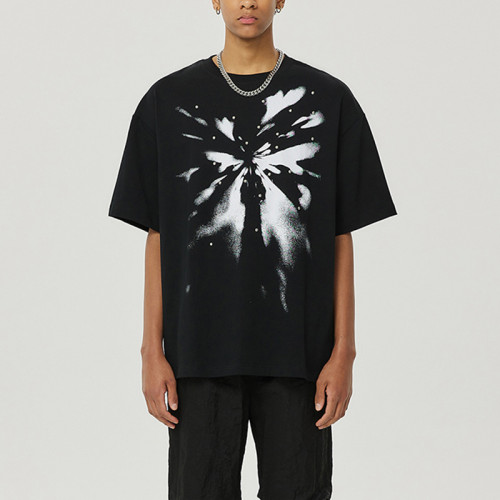 Maßgeschneiderte dunkle Herren-T-Shirts | T-Shirt aus 100 % Baumwolle mit Direkteinspritzdruck | Helle Schatten-Schmetterlings-dunkle Entwurfs-T-Shirts