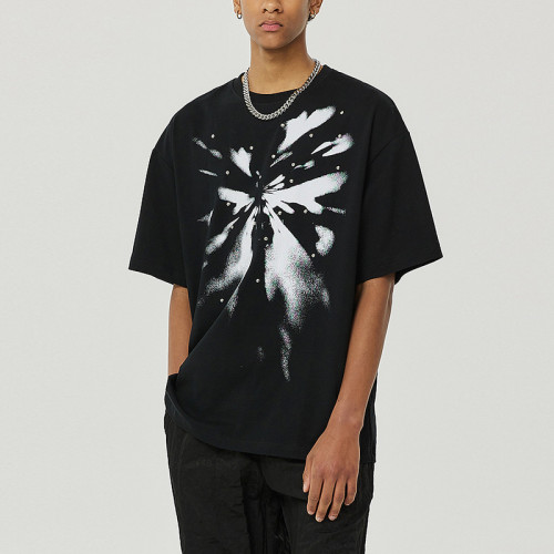 Maßgeschneiderte dunkle Herren-T-Shirts | T-Shirt aus 100 % Baumwolle mit Direkteinspritzdruck | Helle Schatten-Schmetterlings-dunkle Entwurfs-T-Shirts