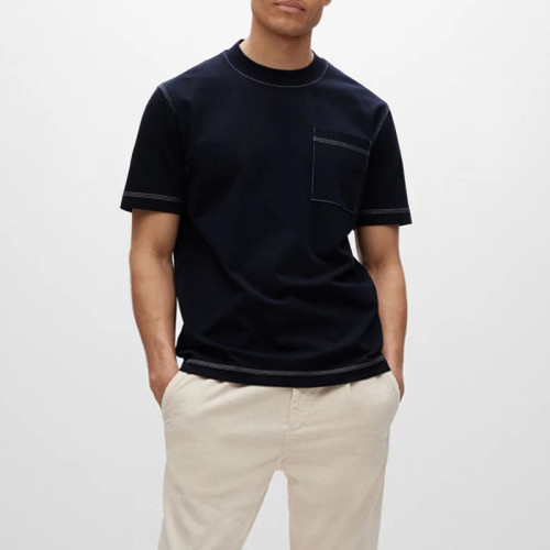 Производство темной футболки по индивидуальному заказу | Фабричная мужская футболка из 100% хлопка с короткими рукавами | Футболка из органического хлопка с круглым вырезом