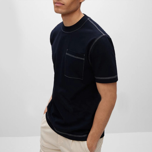 Производство темной футболки по индивидуальному заказу | Фабричная мужская футболка из 100% хлопка с короткими рукавами | Футболка из органического хлопка с круглым вырезом