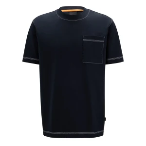 Herstellung maßgeschneiderter dunkler T-Shirts | Factory Herren Kurzarm-T-Shirt aus 100 % Baumwolle | Rundhals-T-Shirt aus Bio-Baumwolle