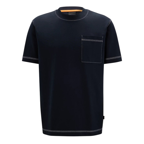 Herstellung maßgeschneiderter dunkler T-Shirts | Factory Herren Kurzarm-T-Shirt aus 100 % Baumwolle | Rundhals-T-Shirt aus Bio-Baumwolle