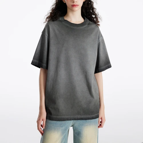 Customized Vintage Acid Wash Drop Shoulder T-Shirt | 280GSM Heavyweight Cotton Short Sleeve T-Shirt