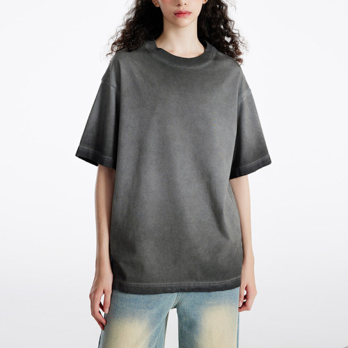 Private Individualisierung Vintage T-Shirt | T-Shirt mit überschnittener Schulterpartie in Acid-Waschung | 100 % Baumwolle 280 g/m² für Damen-T-Shirts