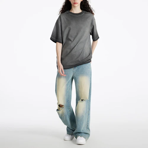 Customized Vintage Acid Wash Drop Shoulder T-Shirt | 280GSM Heavyweight Cotton Short Sleeve T-Shirt