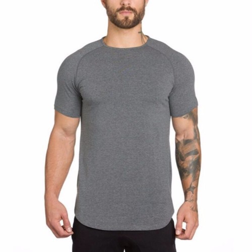 Benutzerdefinierte einfarbige Blanko-T-Shirts | Benutzerdefinierte lange dunkle T-Shirts | Sommerliches Bodybuilding-Kurzarm-T-Shirt