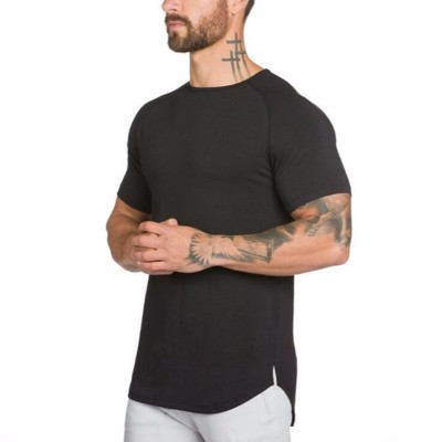 Custom solid color blank Tshirts | Custom Longline Dark Tshirts | Summer bodybuilding short sleeved tshirt