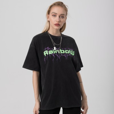 Custom Service Cotton Tshirt | Mystery Symbols Print Tshirts | Oversize Vintage Washed 230GSM Tshirt