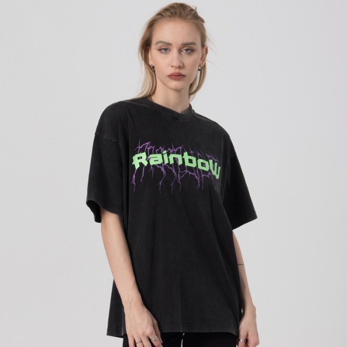 Custom Service Cotton Tshirt | Mystery Symbols Print Tshirts | Oversize Vintage Washed 230GSM Tshirt