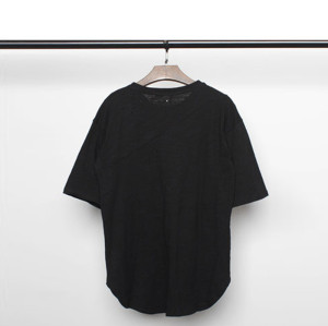 Manufacturing Custom T-Shirt 190g Dunkles Slim-Fit-Patchwork-Reißverschluss-T-Shirt