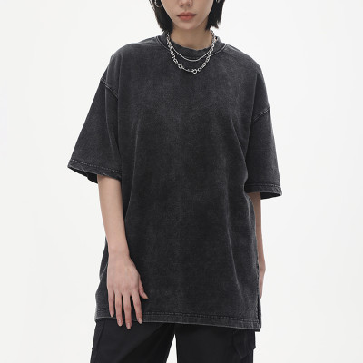 T-Shirt mit individuellem Design, Acid Wash, 100 % Baumwolle, Oversize-Stil für Damen