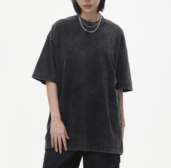 T-Shirt mit individuellem Design, Acid Wash, 100 % Baumwolle, Oversize-Stil für Damen