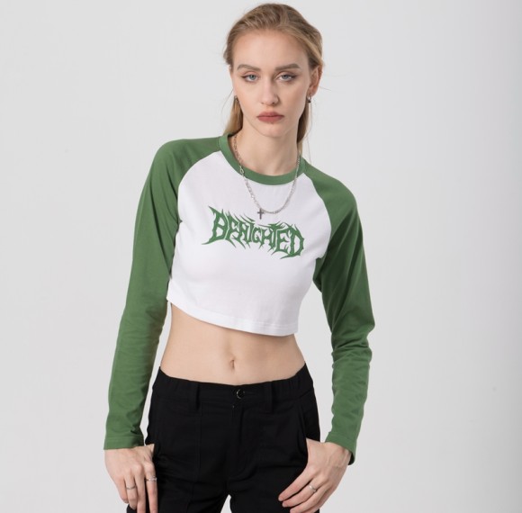 Maßgeschneiderte Herstellung von Crop-Tops für Damen | Mystery Symbols Print Crop Top T-Shirts Damen