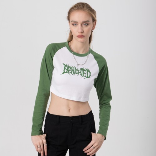 Maßgeschneiderte Herstellung von Crop-Tops für Damen | Mystery Symbols Print Crop Top T-Shirts Damen