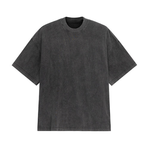 Темные футболки на заказ с низким минимальным объемом заказа | Стираная однотонная футболка | Мужские футболки тяжелого веса 250 граммов